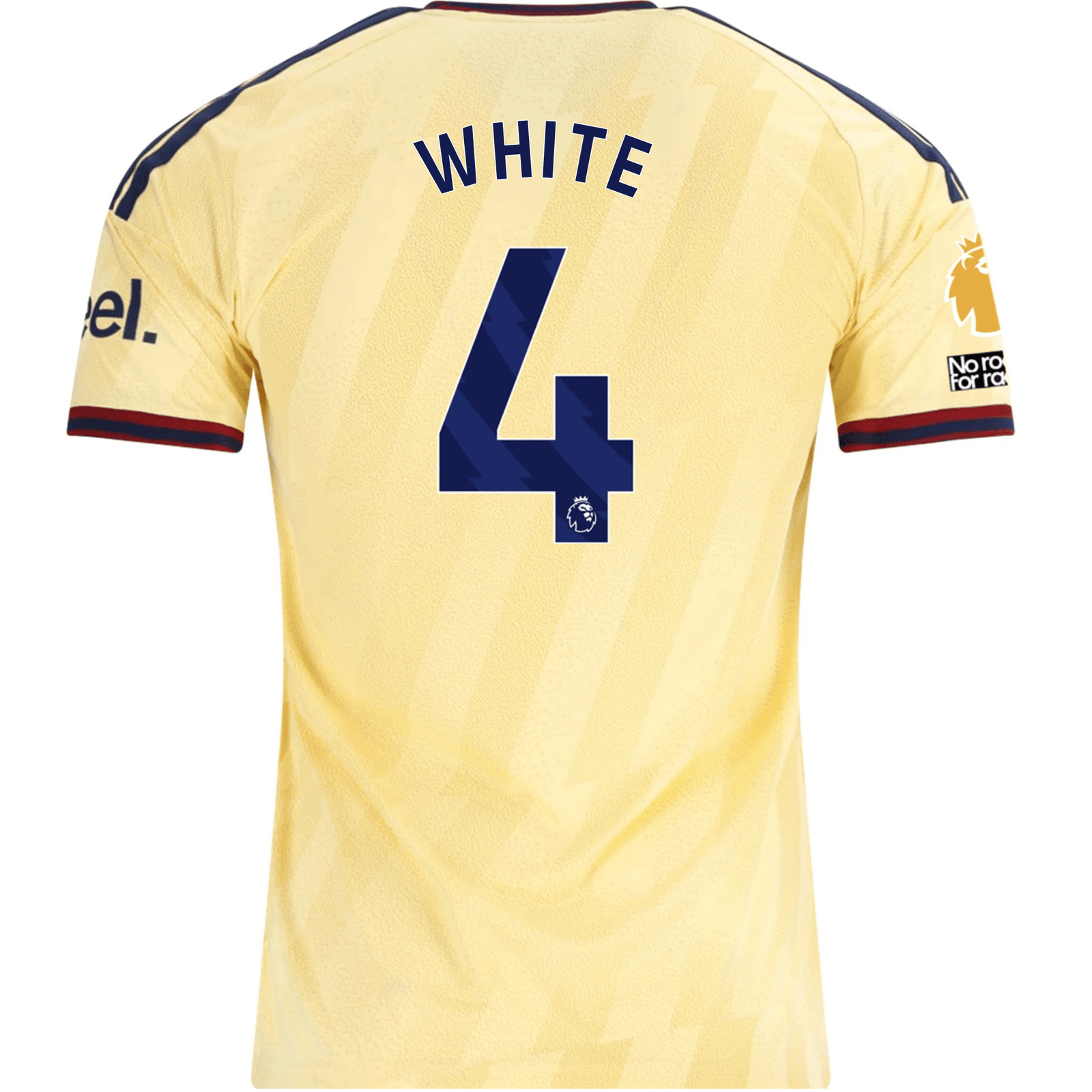 adidas Men's Arsenal FC Ben White Third Jersey w/ EPL + No Room For Racism Patches 26/27 (Yellow) | SoccerWearhouse