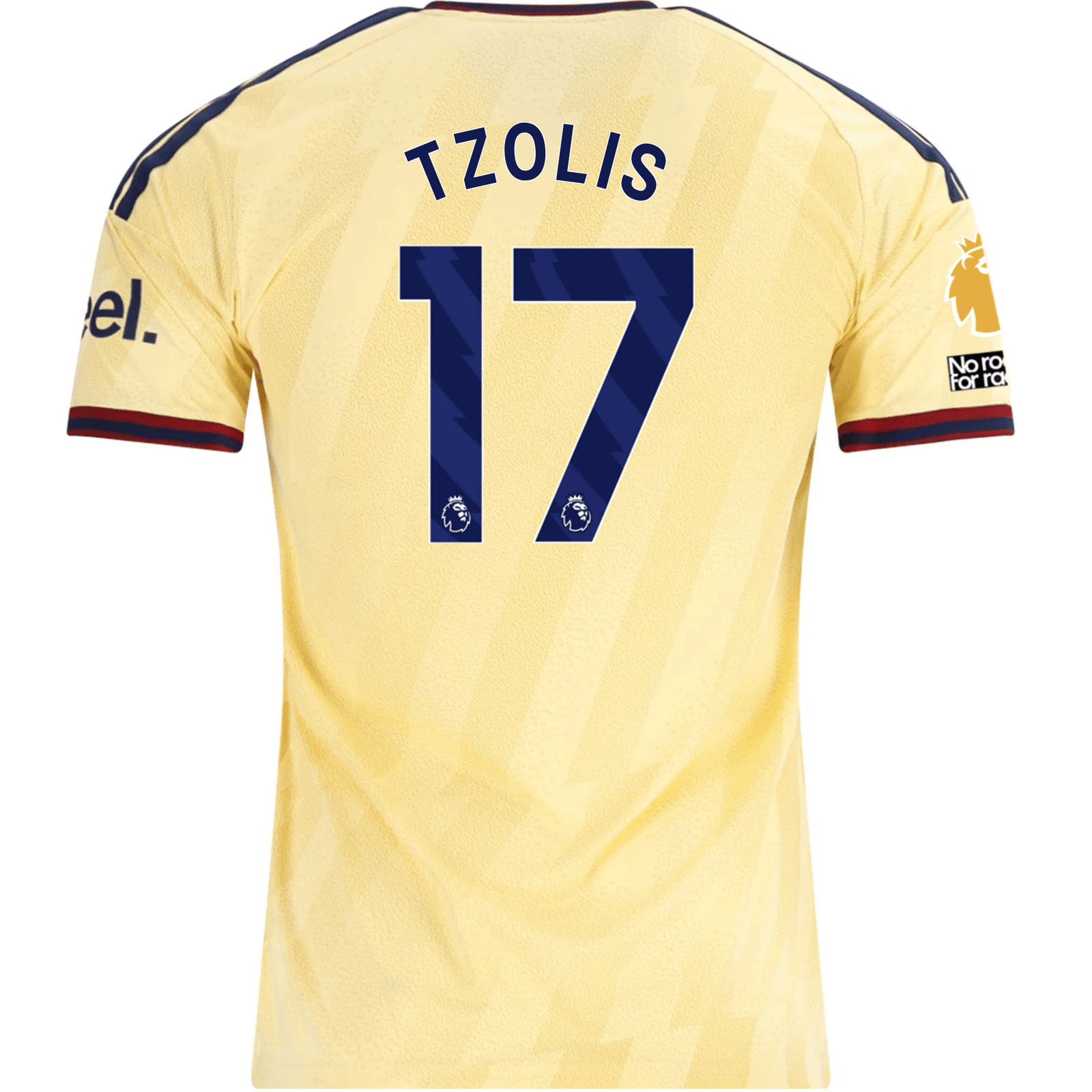 adidas Men's Arsenal FC Christos Tzolis Third Jersey w/ EPL + No Room For Racism Patches 26/27 (Yellow) | SoccerWearhouse