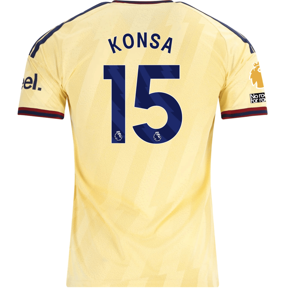 adidas Men's Arsenal FC Ezri Konsa Third Jersey w/ EPL + No Room For Racism Patches 26/27 (Yellow) | SoccerWearhouse