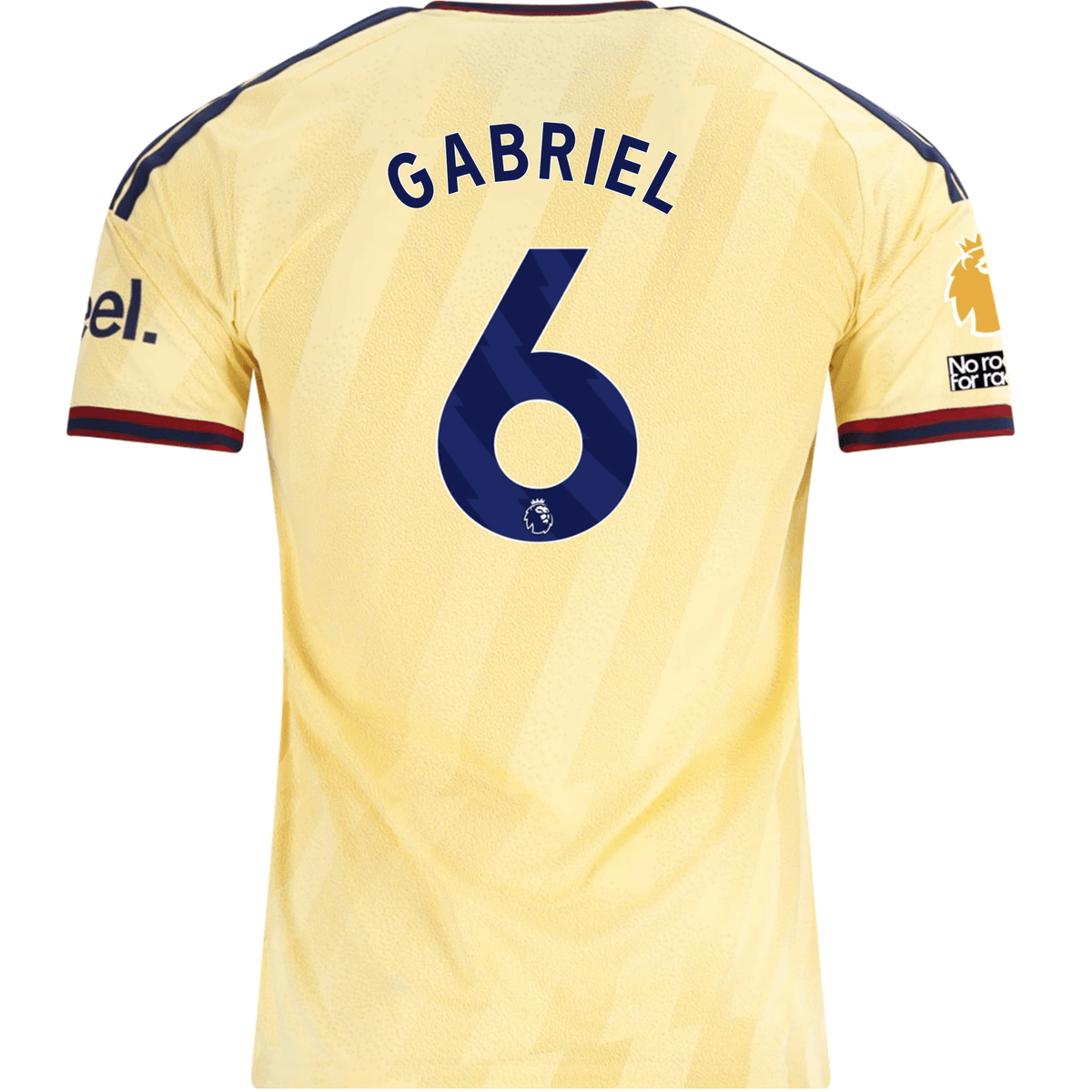 adidas Men's Arsenal FC Gabriel Magalhães Third Jersey w/ EPL + No Room For Racism Patches 26/27 (Yellow) | SoccerWearhouse