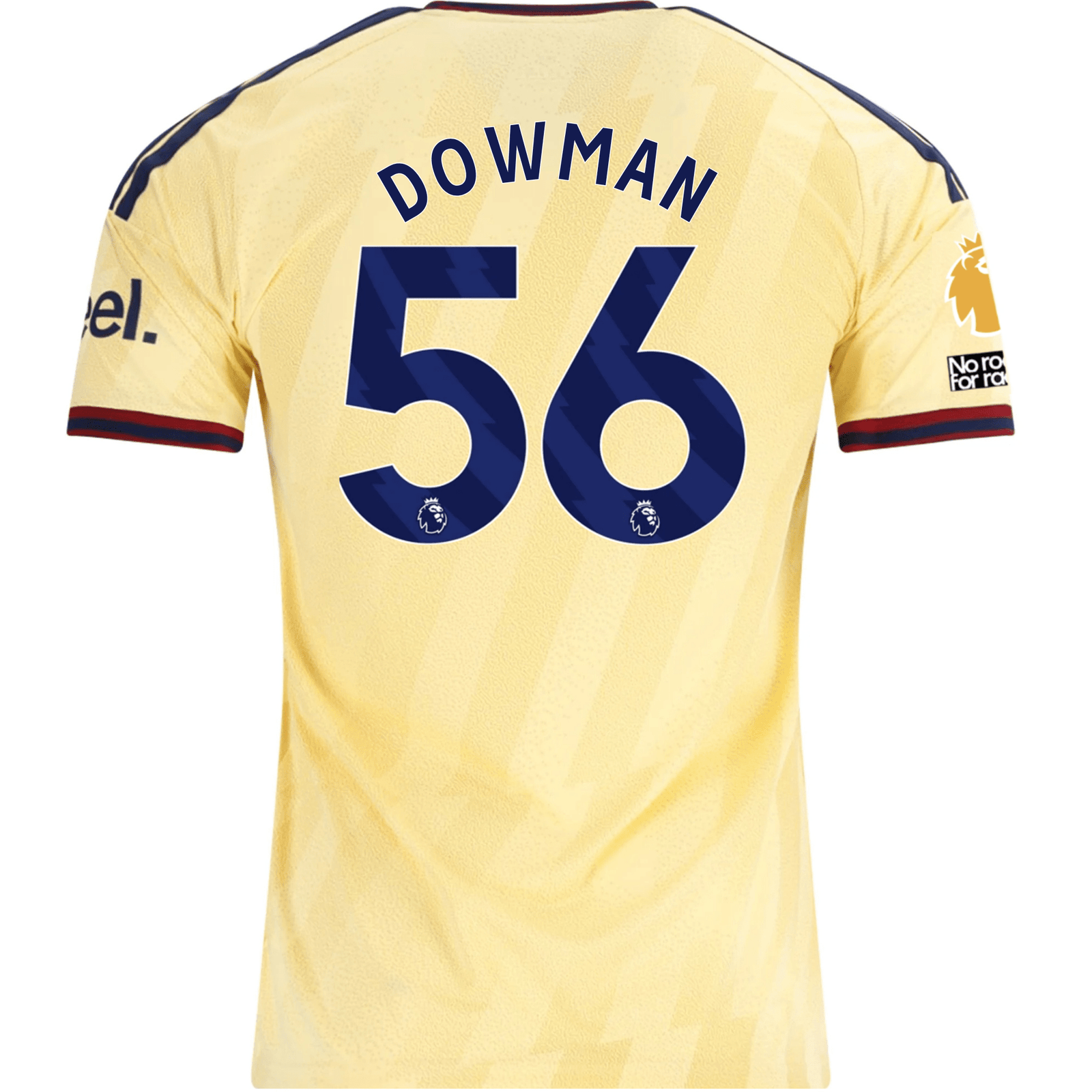 adidas Men's Arsenal FC Max Dowman Third Jersey w/ EPL + No Room For Racism Patches 26/27 (Yellow) | SoccerWearhouse