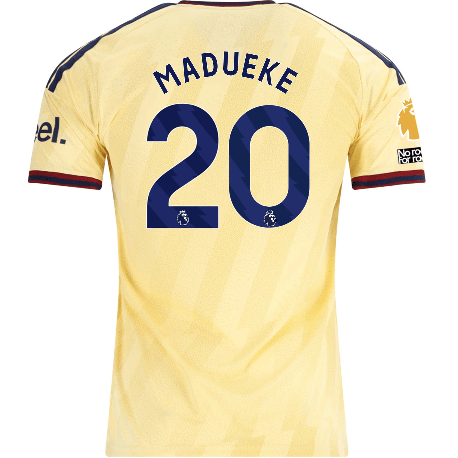 adidas Men's Arsenal FC Noni Madueke Third Jersey w/ EPL + No Room For Racism Patches 26/27 (Yellow) | SoccerWearhouse