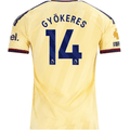 adidas Men's Arsenal FC Viktor Gyökeres Third Jersey w/ EPL + No Room For Racism Patches 26/27 (Yellow)