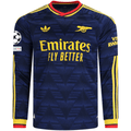 adidas Mens Arsenal Long Sleeve Authentic Away Jersey w/ Champions League Patches 26/27 (Navy)