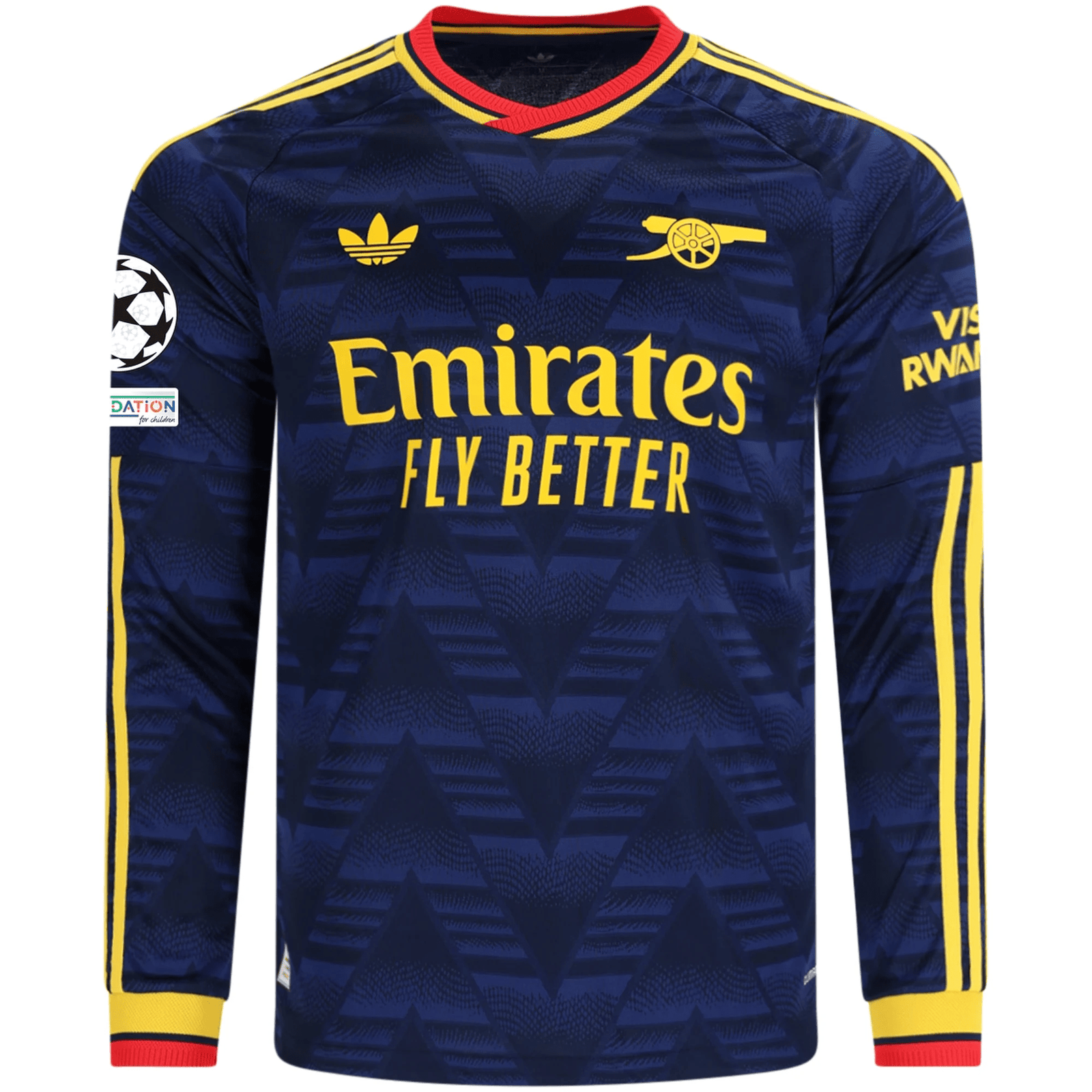 adidas Mens Arsenal Long Sleeve Authentic Away Jersey w/ Champions League Patches 26/27 (Navy) | SoccerWearhouse