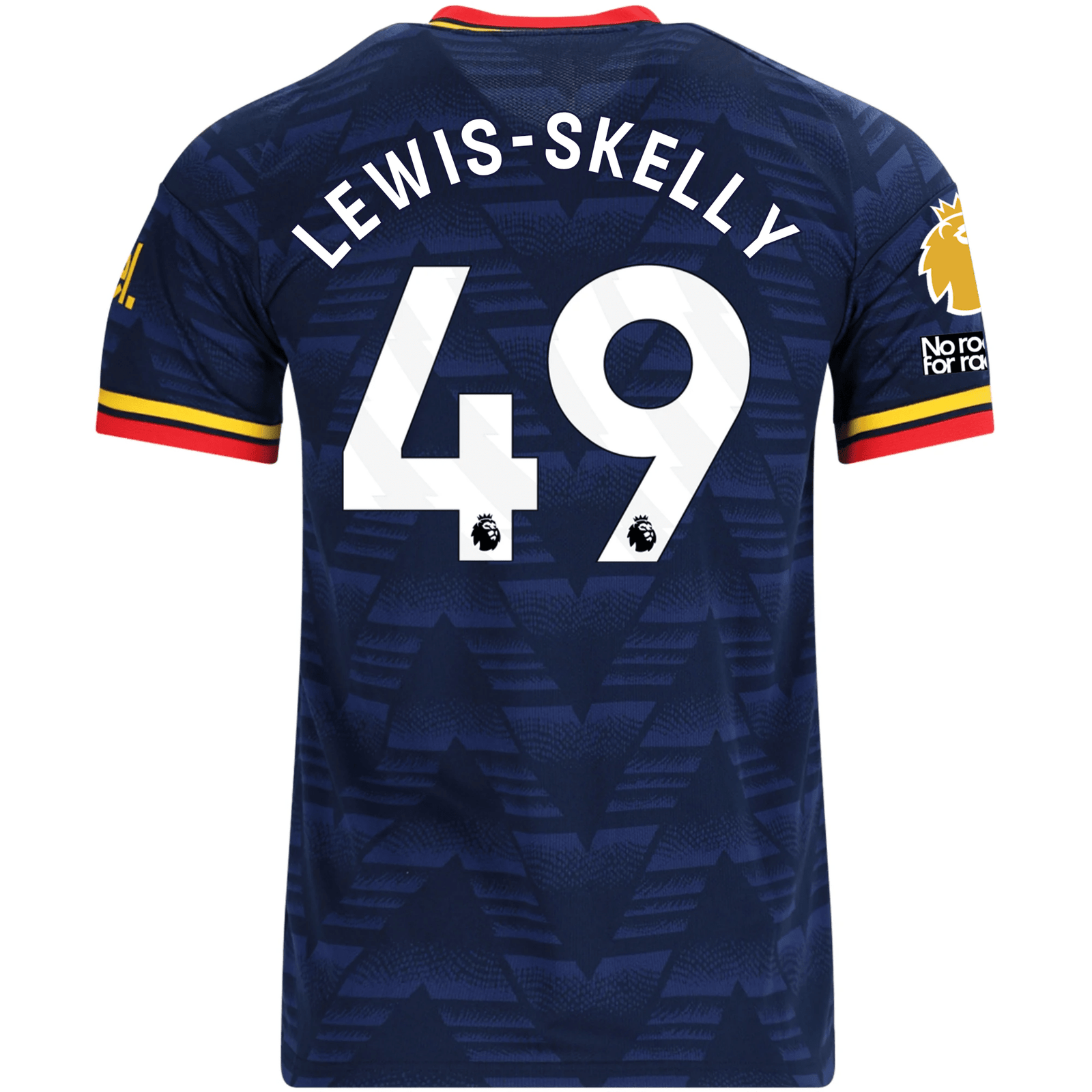 adidas Men's Arsenal Myles Lewis-Skelly Away Jersey EPL + No Room For Racism Patches 26/27 (Navy/Yellow) | SoccerWearhouse