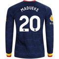 adidas Mens Arsenal Noni Madueke Long Sleeve Away Jersey w/ EPL + No Room For Racism Patches 26/27 (Navy/Yelllow)