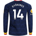 adidas Mens Arsenal Viktor Gyökeres Long Sleeve Away Jersey w/ EPL + No Room For Racism Patches 26/27 (Navy/Yelllow)