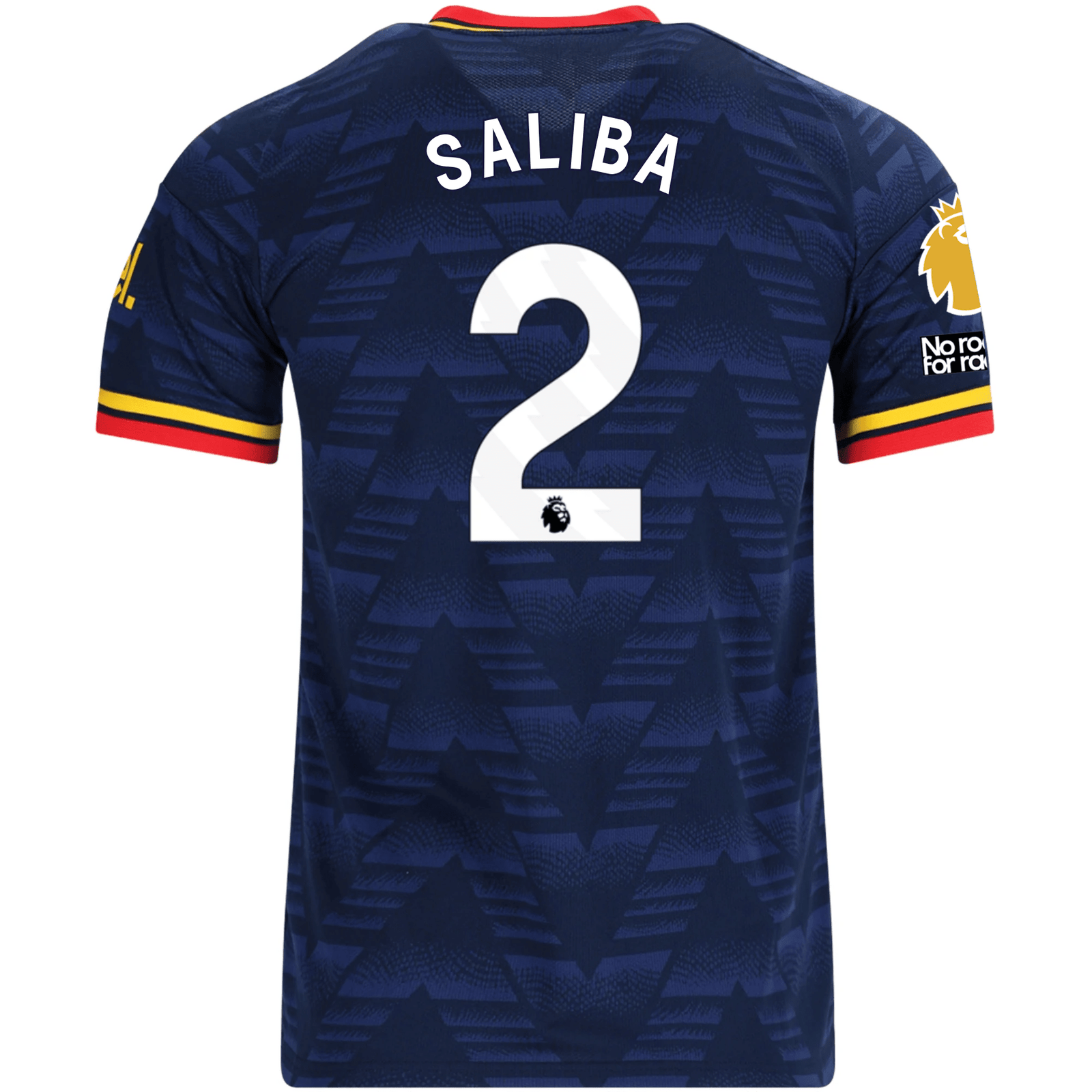 adidas Men's Arsenal William Saliba Away Jersey EPL + No Room For Racism Patches 26/27 (Navy/Yellow) | SoccerWearhouse