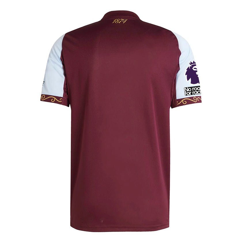 adidas Kamara Men's Aston Villa Home Jersey 25/26 w/ NRFR + EPL Patches (Maroon/Blue) | SoccerWearhouse