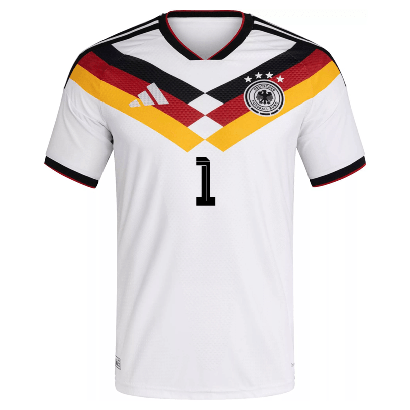 adidas Men's Baumann Germany Authentic Home World Cup Jersey 2026 (White/Black) | SoccerWearhouse