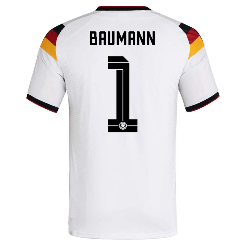 adidas Men's Baumann Germany Authentic Home World Cup Jersey 2026 (White/Black) | SoccerWearhouse