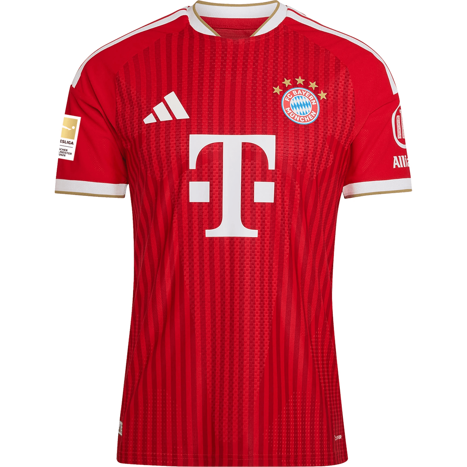 adidas Mens Bayern Munich Authentic Michael Olise Home Jersey w/ Bundesliga Champion Patch 26/27 (Red) | SoccerWearhouse