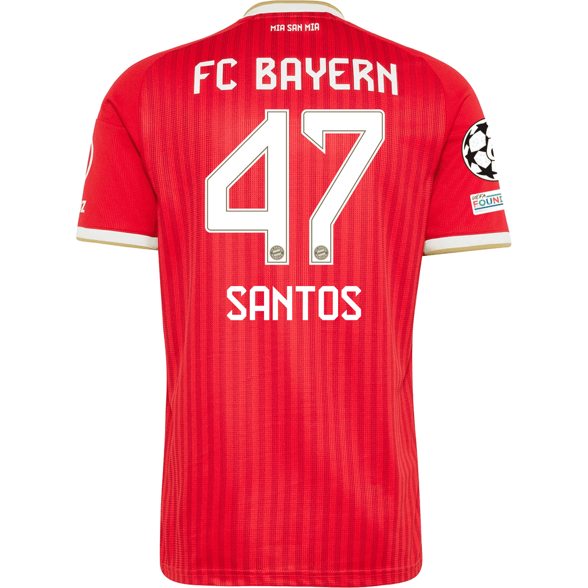 adidas Mens Bayern Munich David Santos Daiber Home Jersey w/ Champions League Patches 26/27 (Red) | SoccerWearhouse