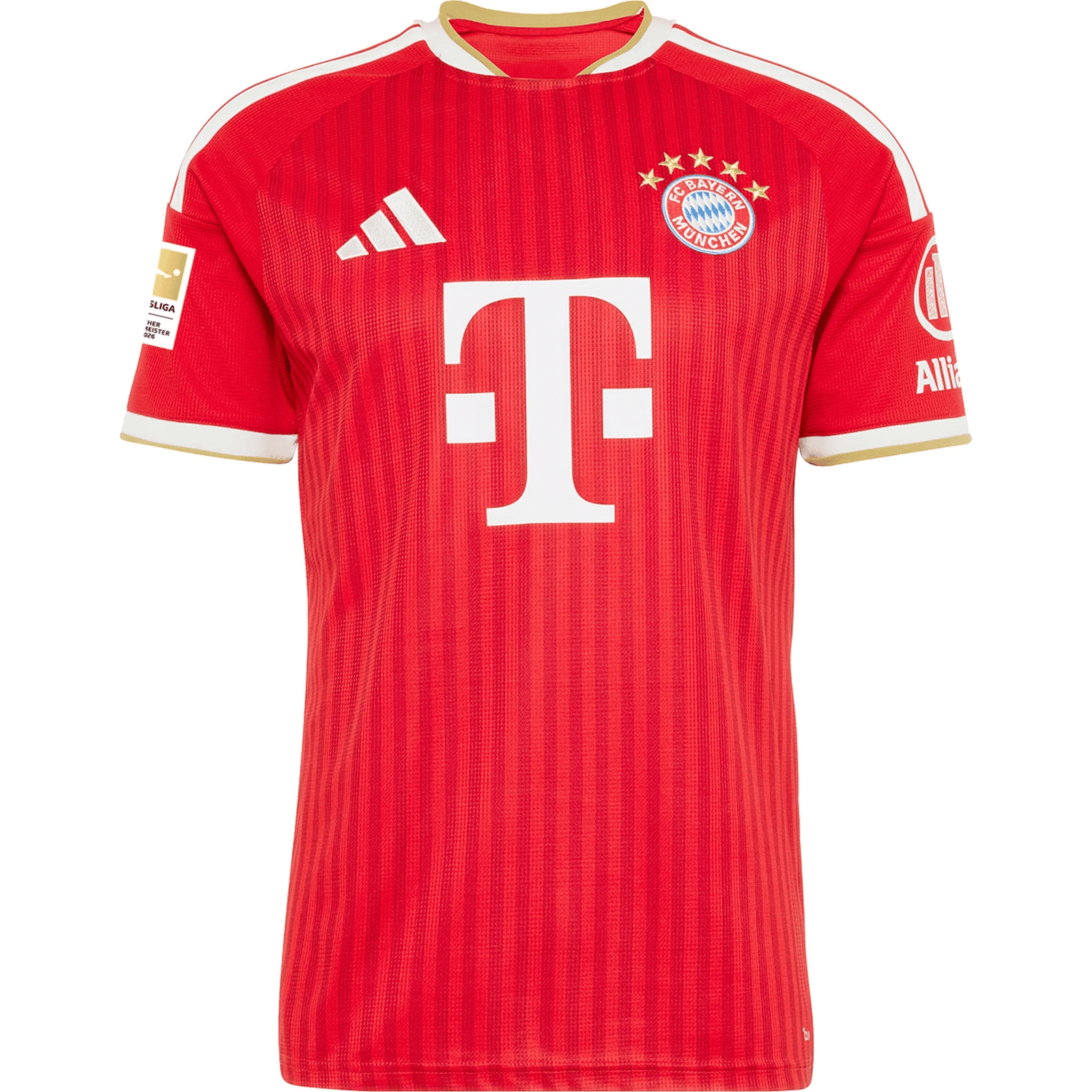adidas Mens Bayern Munich Bastian Assomo Home Jersey w/ Bundesliga Champion Patch 26/27 (Red) | SoccerWearhouse