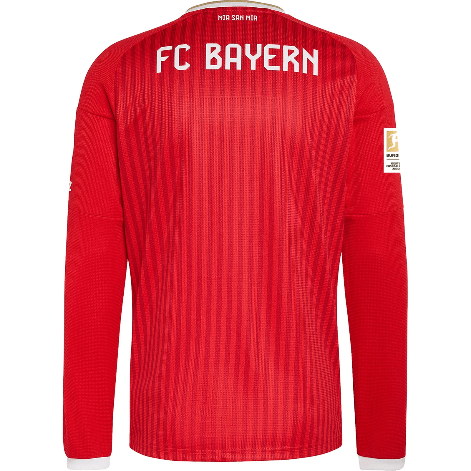 adidas Mens Bayern Munich Long Sleeve Home Jersey w/ Bundesliga Champion Patch 26/27 (Red) | SoccerWearhouse