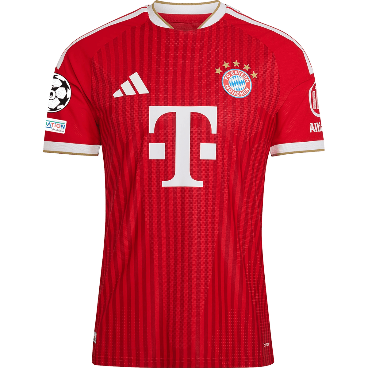 adidas Mens Bayern Munich Michael Olise Authentic Home Jersey w/ Champions League Patch 26/27 (Red) | SoccerWearhouse