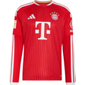 adidas Mens Bayern Munich Long Sleeve Home Jersey w/ Bundesliga Champion Patch 26/27 (Red)