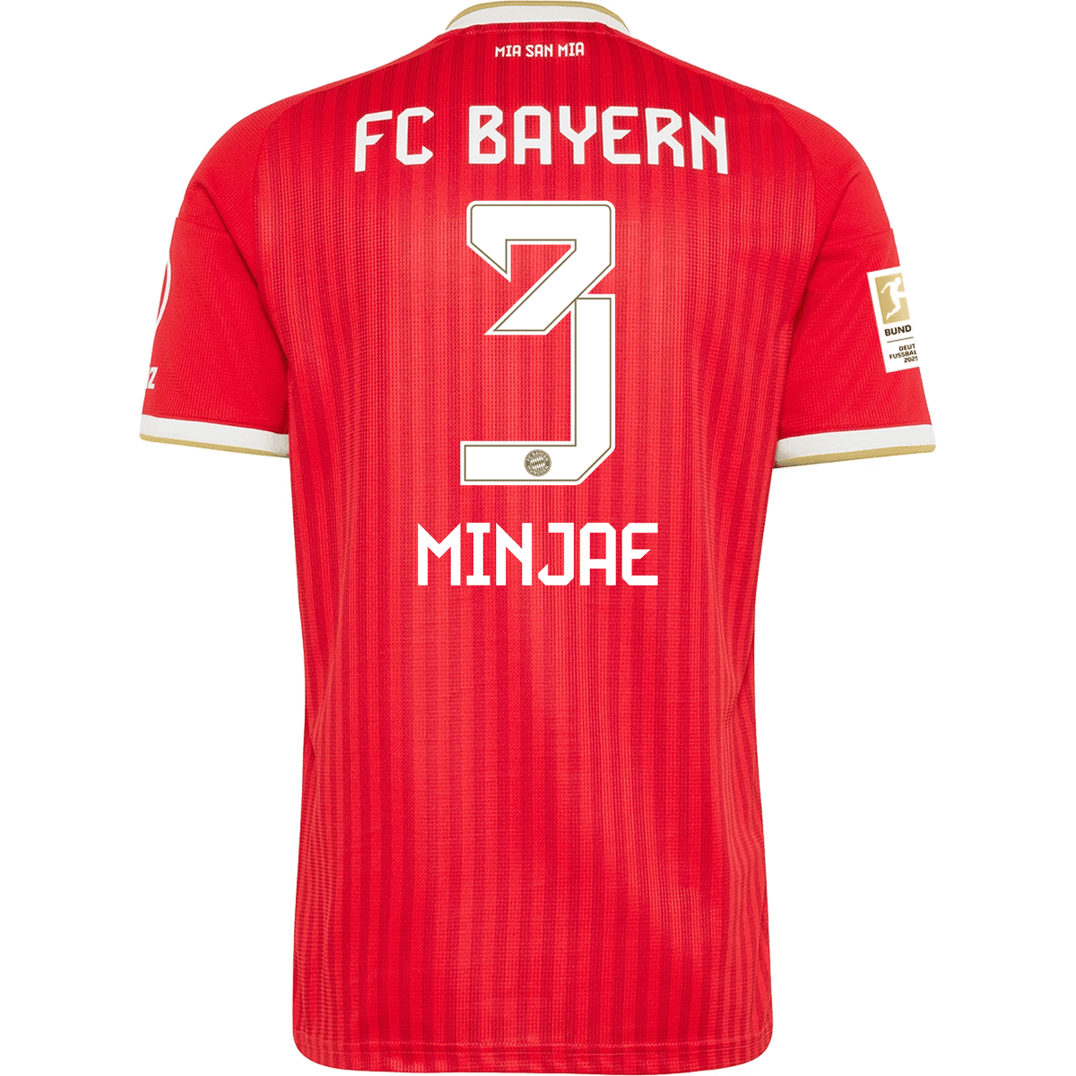 adidas Mens Bayern Munich Minjae Kim Home Jersey w/ Bundesliga Champion Patch 26/27 (Red) | SoccerWearhouse