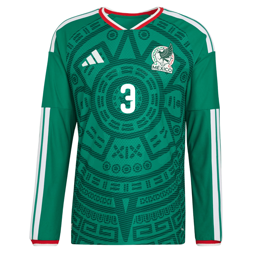 adidas Men's C. Montes Mexico Long - Sleeve Authentic Home Jersey 2026 (Bold Green) | SoccerWearhouse