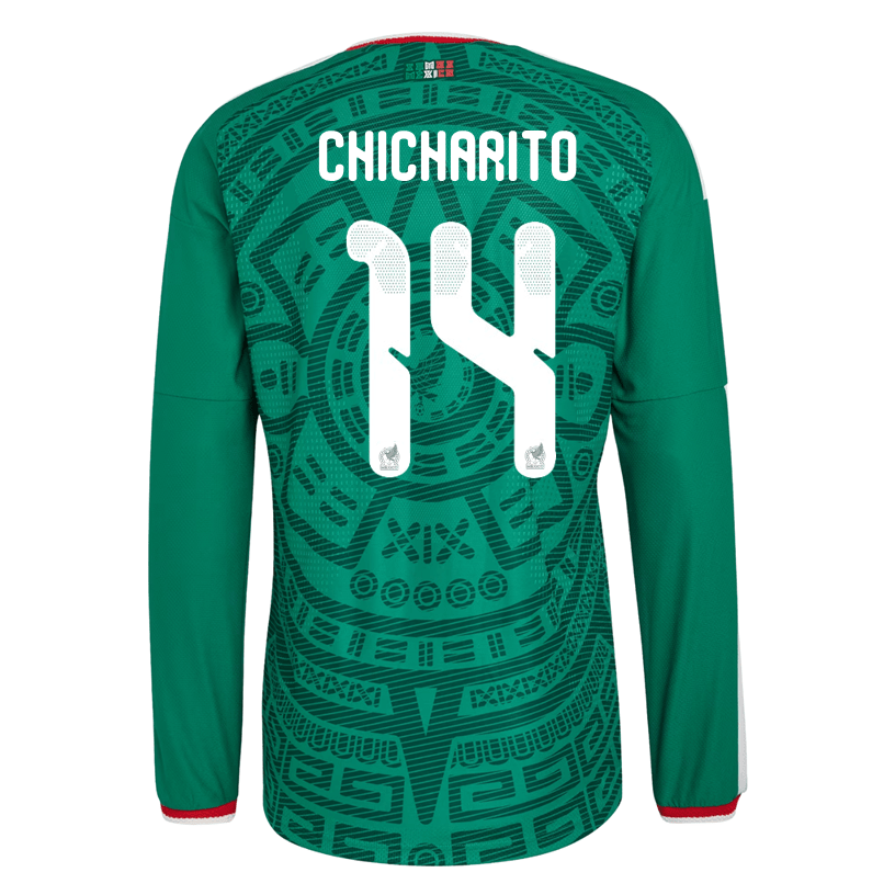 adidas Men's Chicharito Mexico Long - Sleeve Authentic Home Jersey 2026 (Bold Green) | SoccerWearhouse