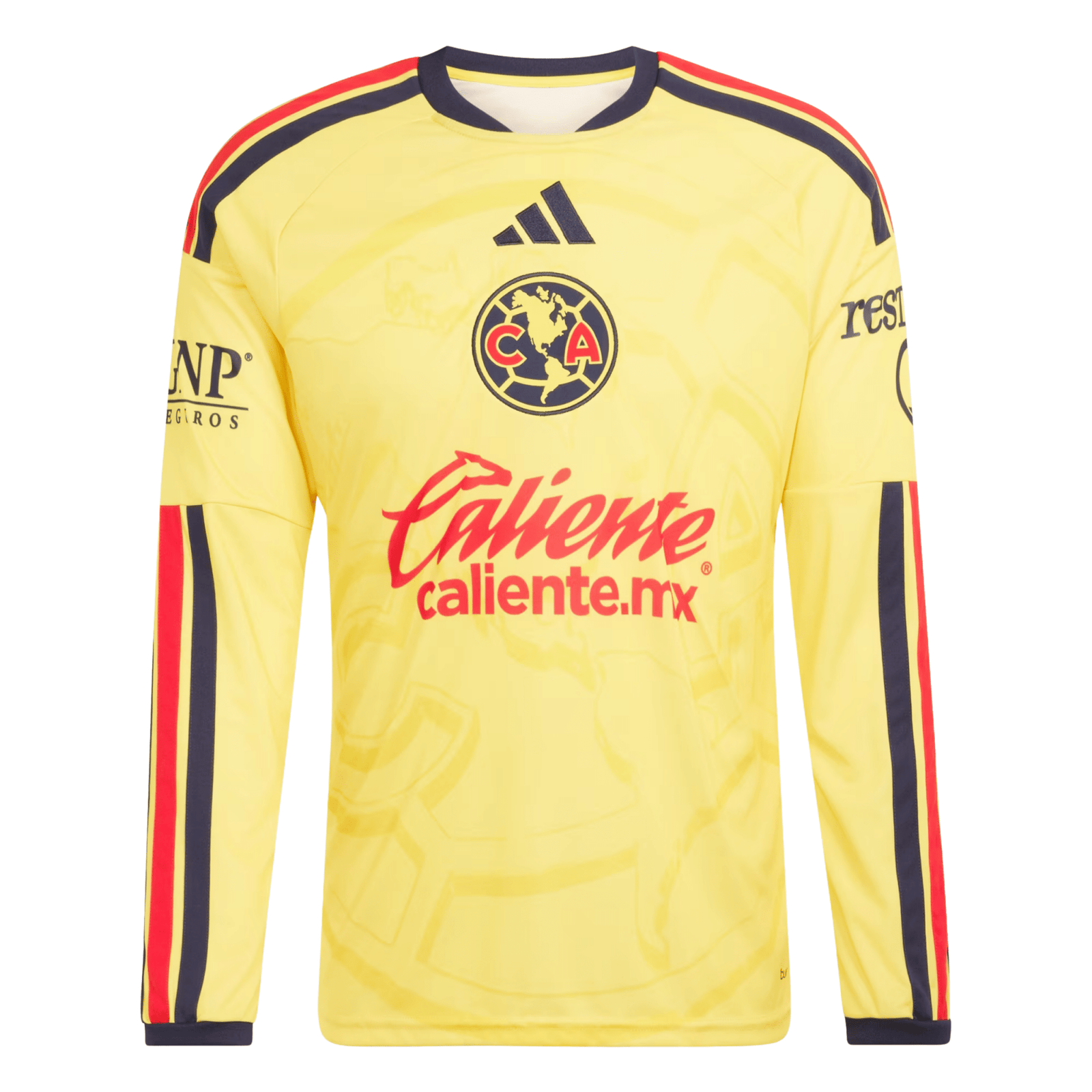 adidas Mens Club América Long Sleeve Home Jersey 26/27 (Yellow) | SoccerWearhouse