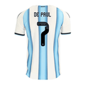 adidas Men's De Paul Argentina Match Authentic Player 2026 Home Jersey (White/Icy Blue)