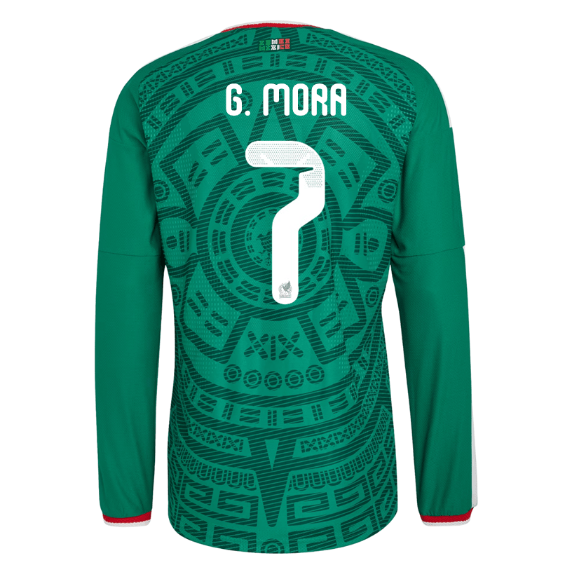 adidas Men's G. Mora Mexico Long - Sleeve Authentic Home Jersey 2026 (Bold Green) | SoccerWearhouse