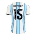 adidas Men's Gonzalez Argentina Match Authentic Player 2026 Home Jersey (White/Icy Blue)