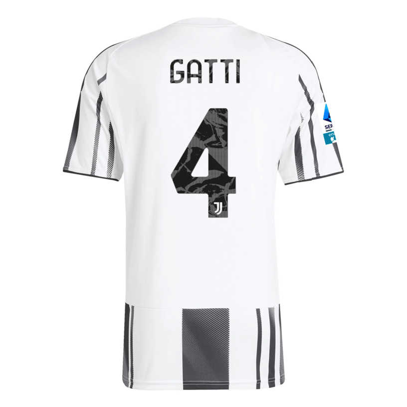 adidas Men's Juventus Gatti Home Jersey w/ Serie A Patch 25/26 (White/Black/Pink) | SoccerWearhouse