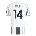 adidas Men's Juventus Milik Home Jersey w/ Serie A Patch 25/26 (White/Black/Pink)