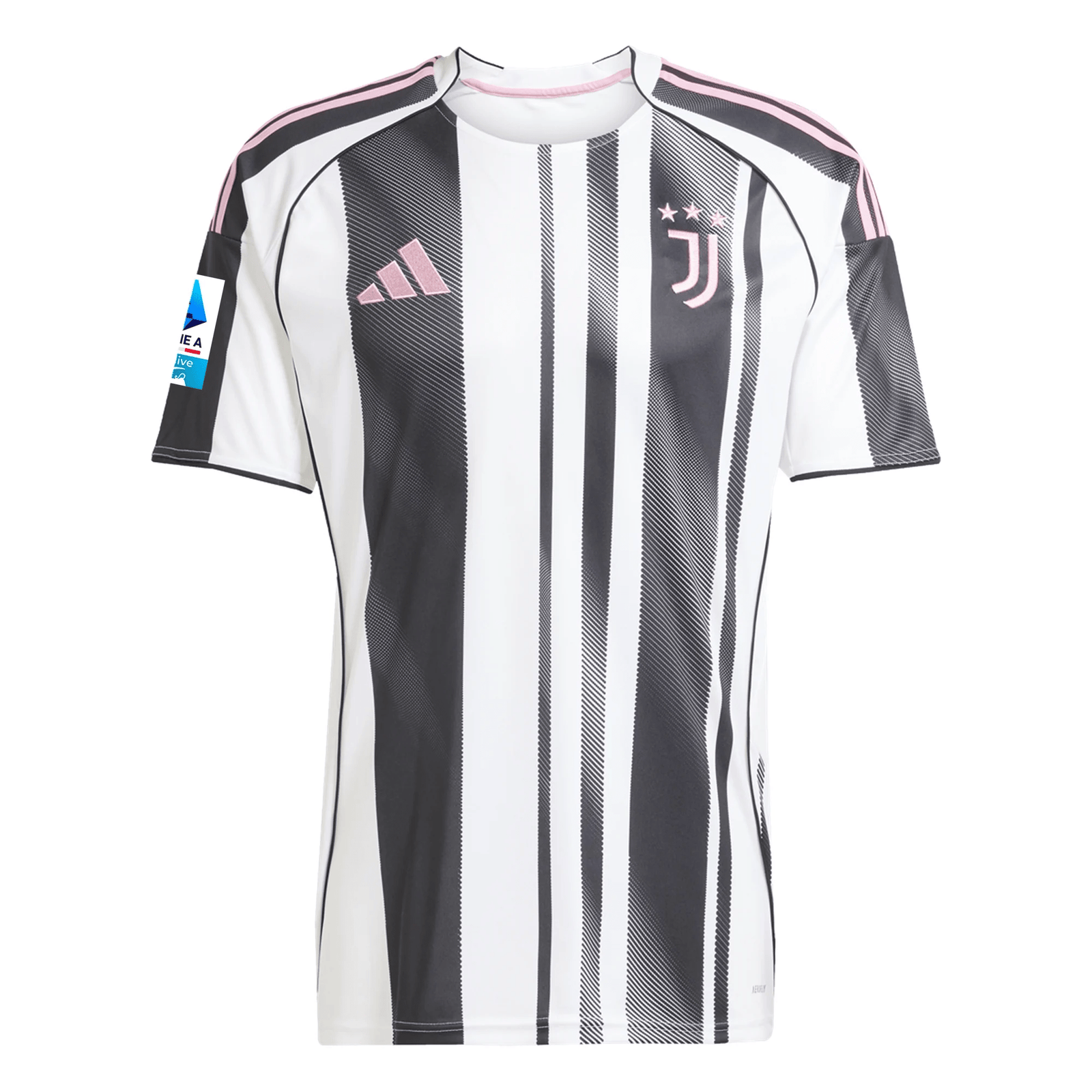 adidas Men's Juventus Bremer Home Jersey w/ Serie A Patch 25/26 (White/Black/Pink) | SoccerWearhouse