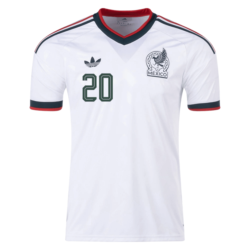 adidas Men's Lainez Mexico 2026 Away Stadium Jersey (White) | SoccerWearhouse