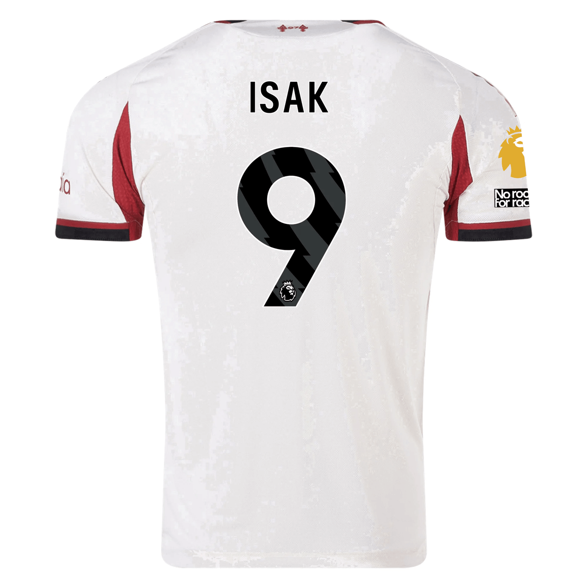 adidas Men's Liverpool Authentic Alexander Isak Away Jersey w/ EPL + No Room For Racism Patches 25/26 (Wonder White) | SoccerWearhouse