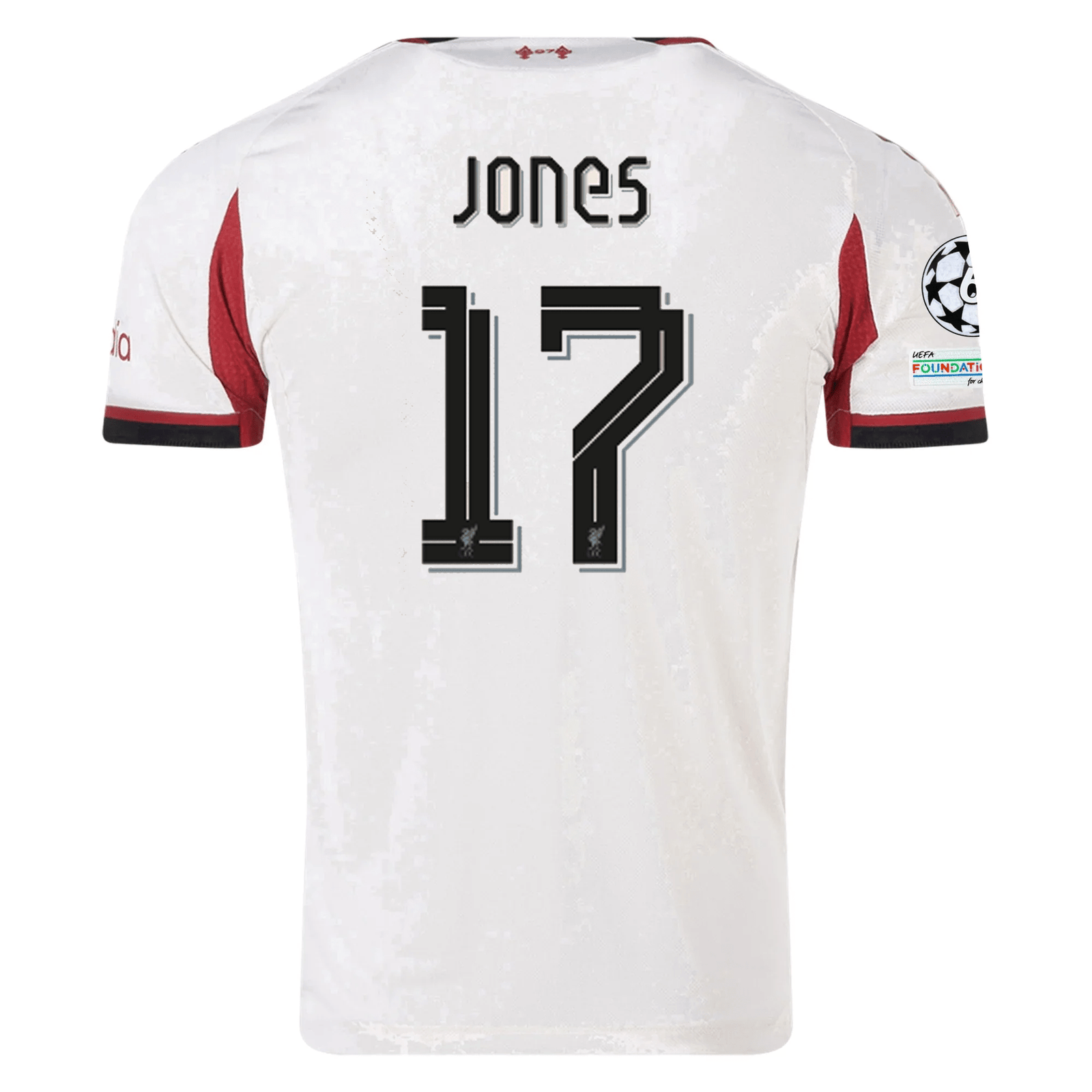 adidas Men's Liverpool Authentic Curtis Jones Away Jersey w/ Champions League Patches 25/26 (Wonder White) | SoccerWearhouse