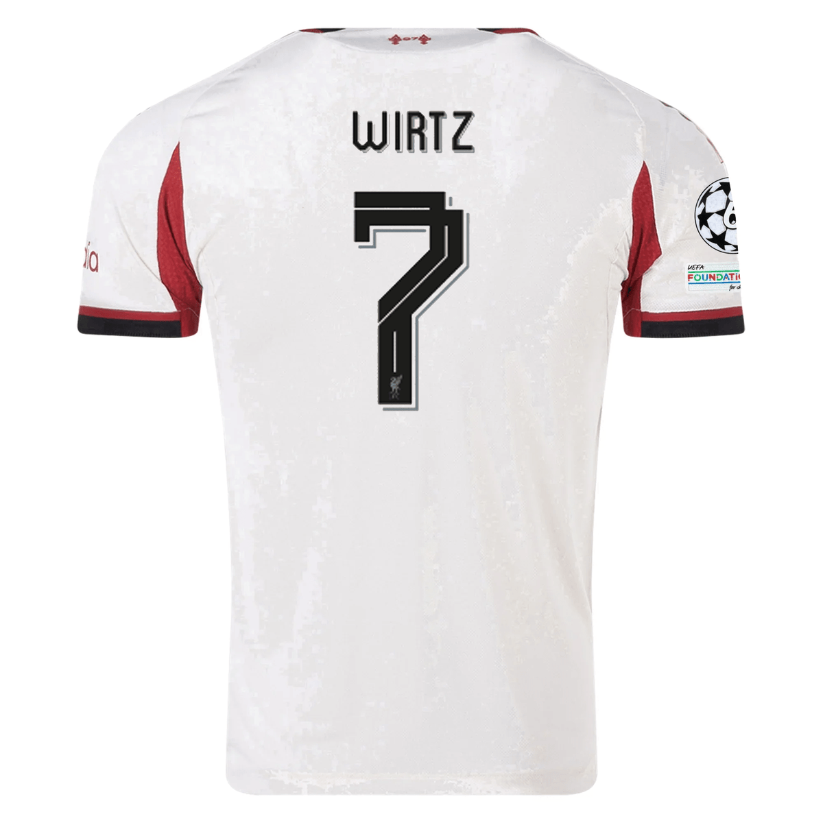 adidas Men's Liverpool Authentic Florian Wirtz Away Jersey w/ Champions League Patches 25/26 (Wonder White) | SoccerWearhouse