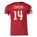 adidas Men's Liverpool FC Authentic Chiesa Home Jersey 25/26 w/ Champions League  Patches (Strawberry Red)