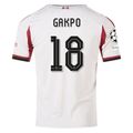 adidas Men's Liverpool Cody Gakpo Away Jersey w/ Champions League Patches 25/26 (Wonder White)
