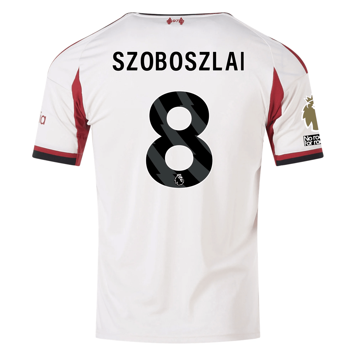 adidas Men's Liverpool Dominik Szoboszlai Away Jersey w/ EPL Champions Patch 25/26 (Wonder White) | SoccerWearhouse
