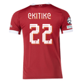 adidas Men's Liverpool FC Authentic Ekitike Home Jersey 25/26 w/ Champions League  Patches (Strawberry Red)