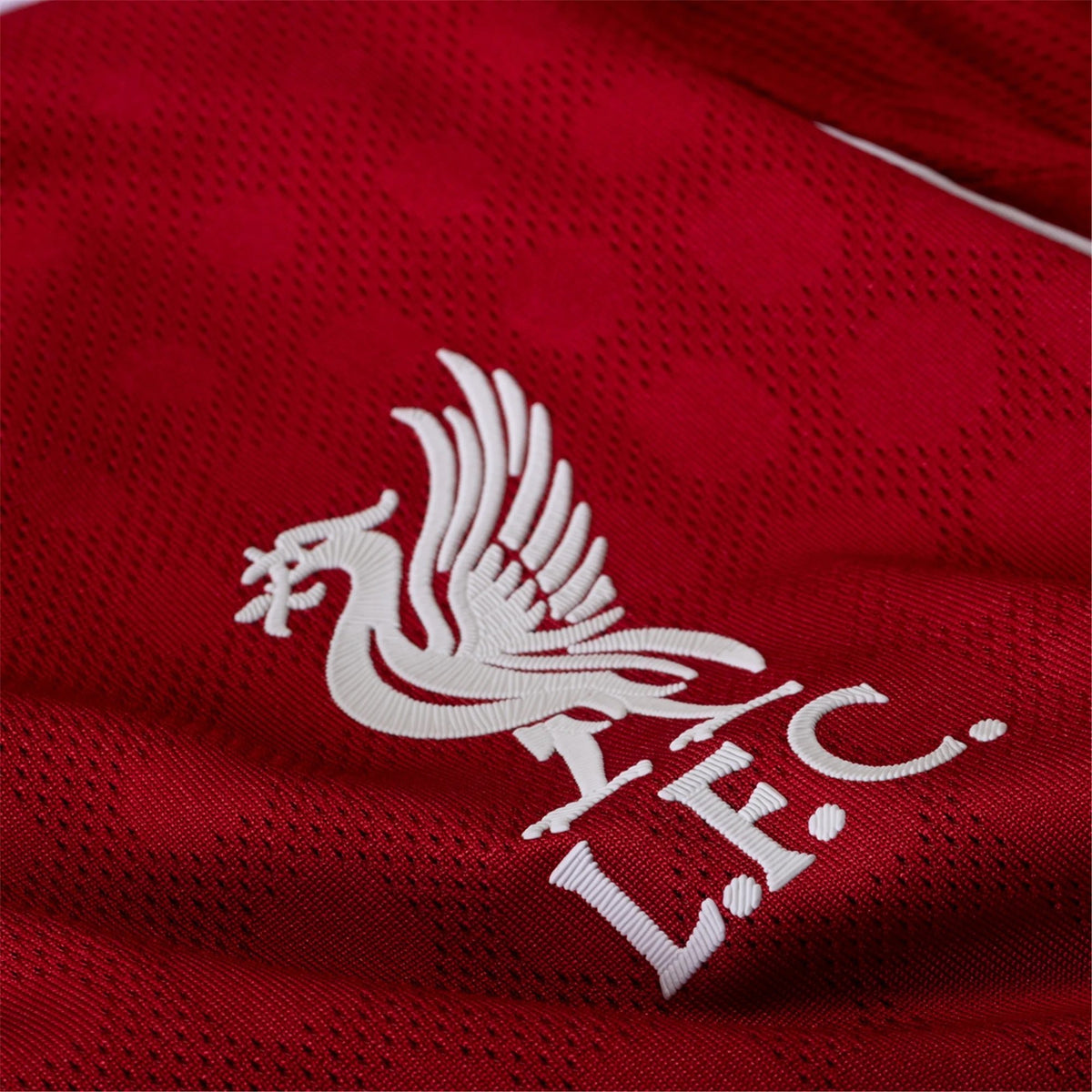 adidas Men's Liverpool FC Authentic Leoni Home Jersey 25/26 w/ Champions League Patches (Strawberry Red) | SoccerWearhouse