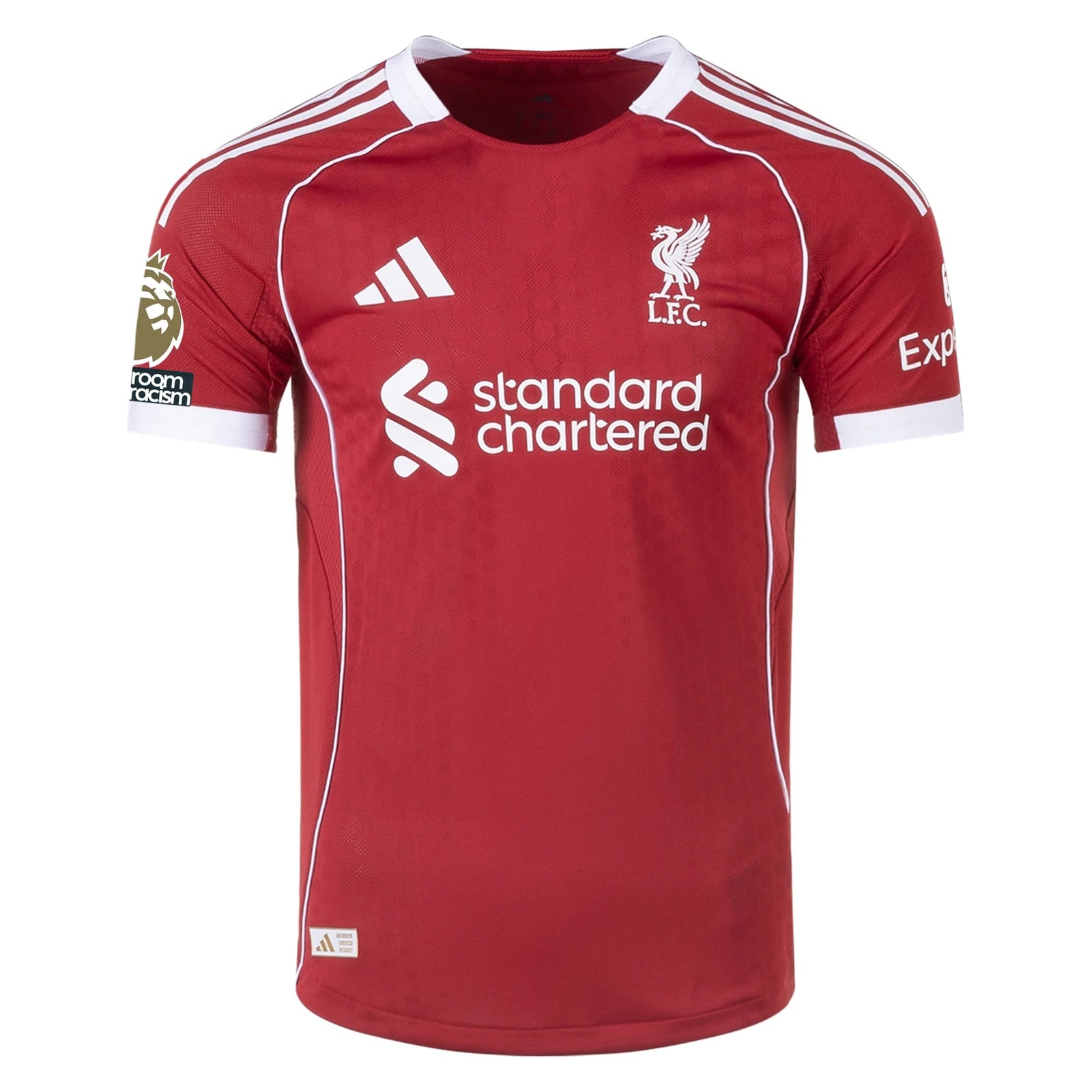 adidas Men's Liverpool FC Authentic Isak Home Jersey 25/26 w/ EPL + NRFR Patches (Strawberry Red) | SoccerWearhouse