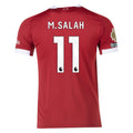 adidas Men's Liverpool FC Authentic M. Salah Home Jersey 25/26 w/ EPL + NRFR Patches (Strawberry Red)