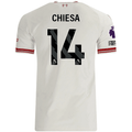 adidas Mens Liverpool Federico Chiesa Authentic Away Jersey w/ EPL + No Room For Racsim Patches 26/27 (White)