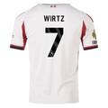 adidas Men's Liverpool Florian Wirtz Away Jersey w/ EPL Champions Patch 25/26 (Wonder White)
