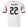 adidas Men's Liverpool Hugo Ekitike Away Jersey w/ Champions League Patches 25/26 (Wonder White)