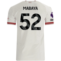 adidas Mens Liverpool Isaac Mabaya Authentic Away Jersey w/ EPL + No Room For Racsim Patches 26/27 (White)