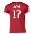 adidas Men's Liverpool FC Authentic Jones Home Jersey 25/26 w/ Champions League  Patches (Strawberry Red)