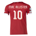 adidas Men's Liverpool FC Authentic Mac Allister Home Jersey 25/26 w/ Champions League  Patches (Strawberry Red)