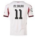 adidas Men's Liverpool Mohamed Salah Away Jersey w/ Champions League Patches 25/26 (Wonder White)